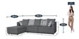 Zink Fabric RHS Sectional Sofa in Grey Colour