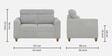 Zivo Fabric 2 Seater Sofa in Cloudy Grey Colour