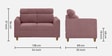 Zivo Fabric 2 Seater Sofa in Dusky Pink Colour