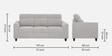 Zivo Fabric 3 Seater Sofa in Cloudy Grey Colour