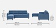 Zivo Fabric RHS Sectional Sofain Twilight Blue Colour
