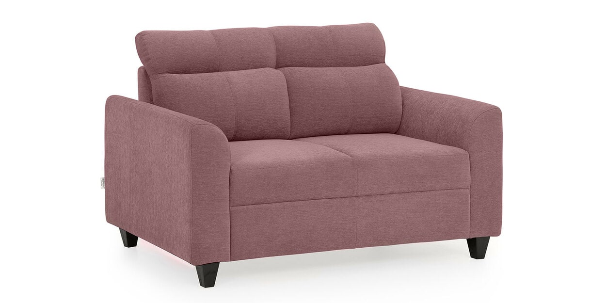 Buy Zivo Fabric 2 Seater Sofa in Dusky Pink Colour by Duroflex Online