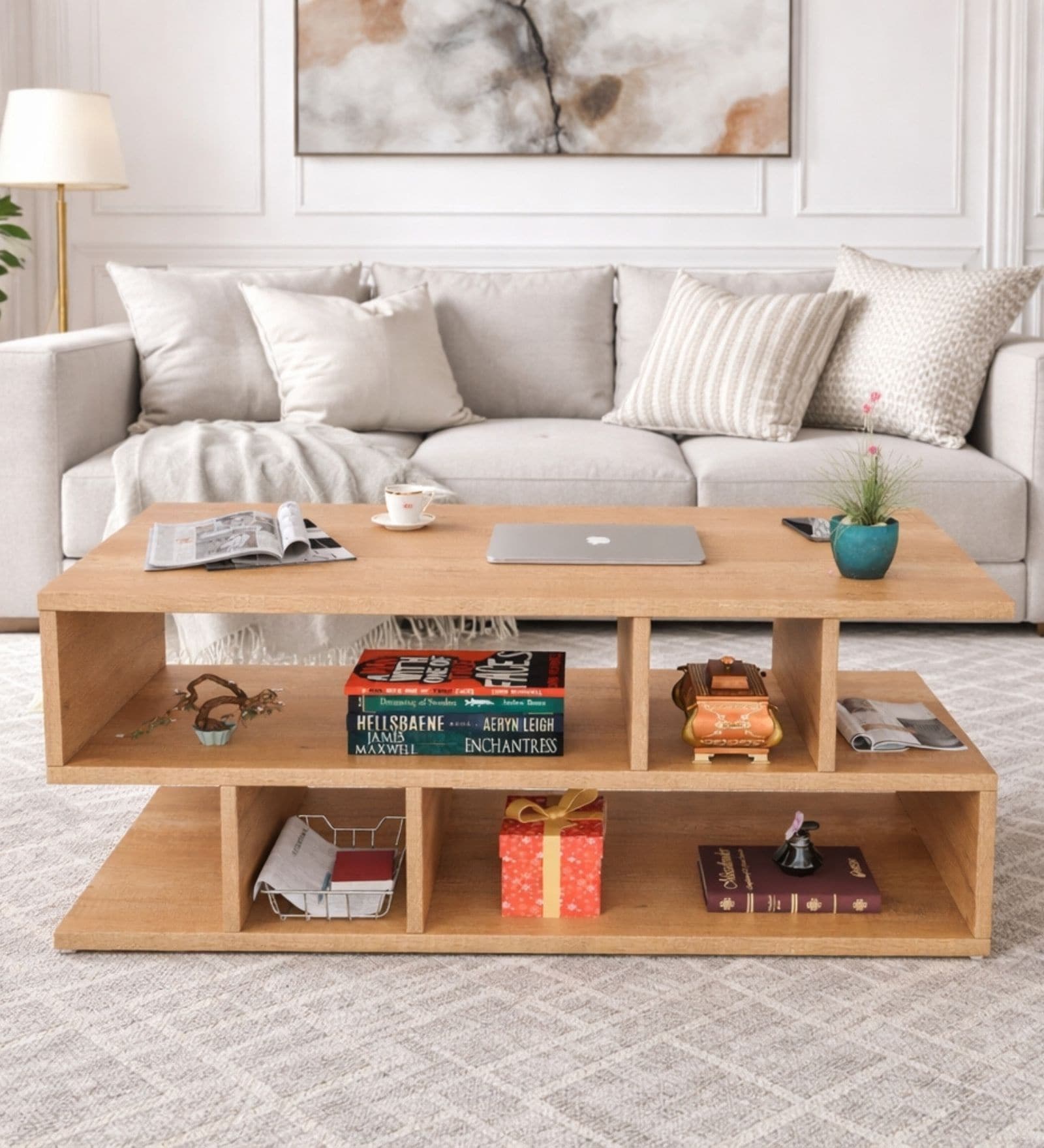 Zig zag Table Coffee table In Canyon Oak Finish