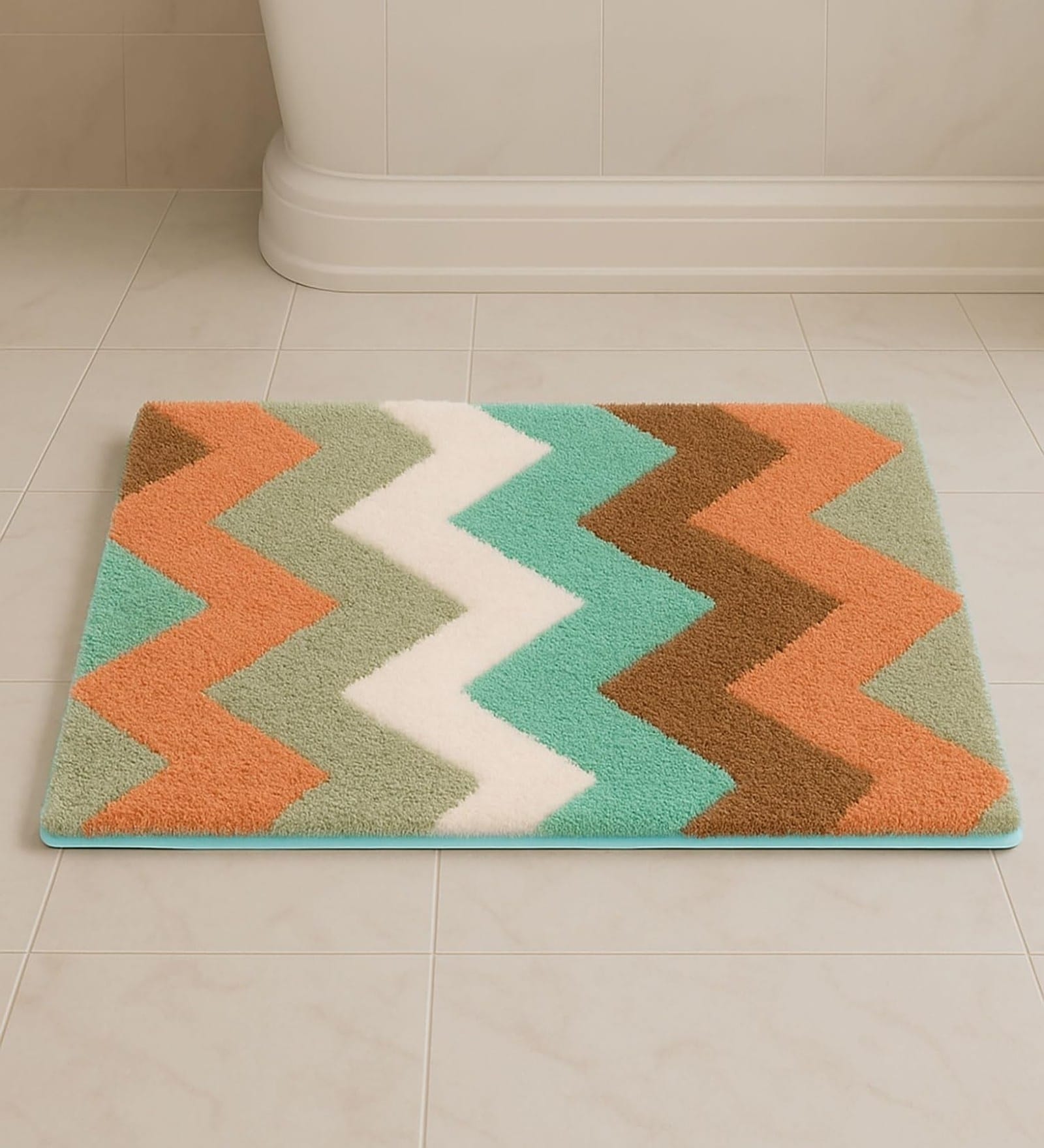 ZigZag Rust Microfiber 16x24 Inches Super Soft Bath Mat