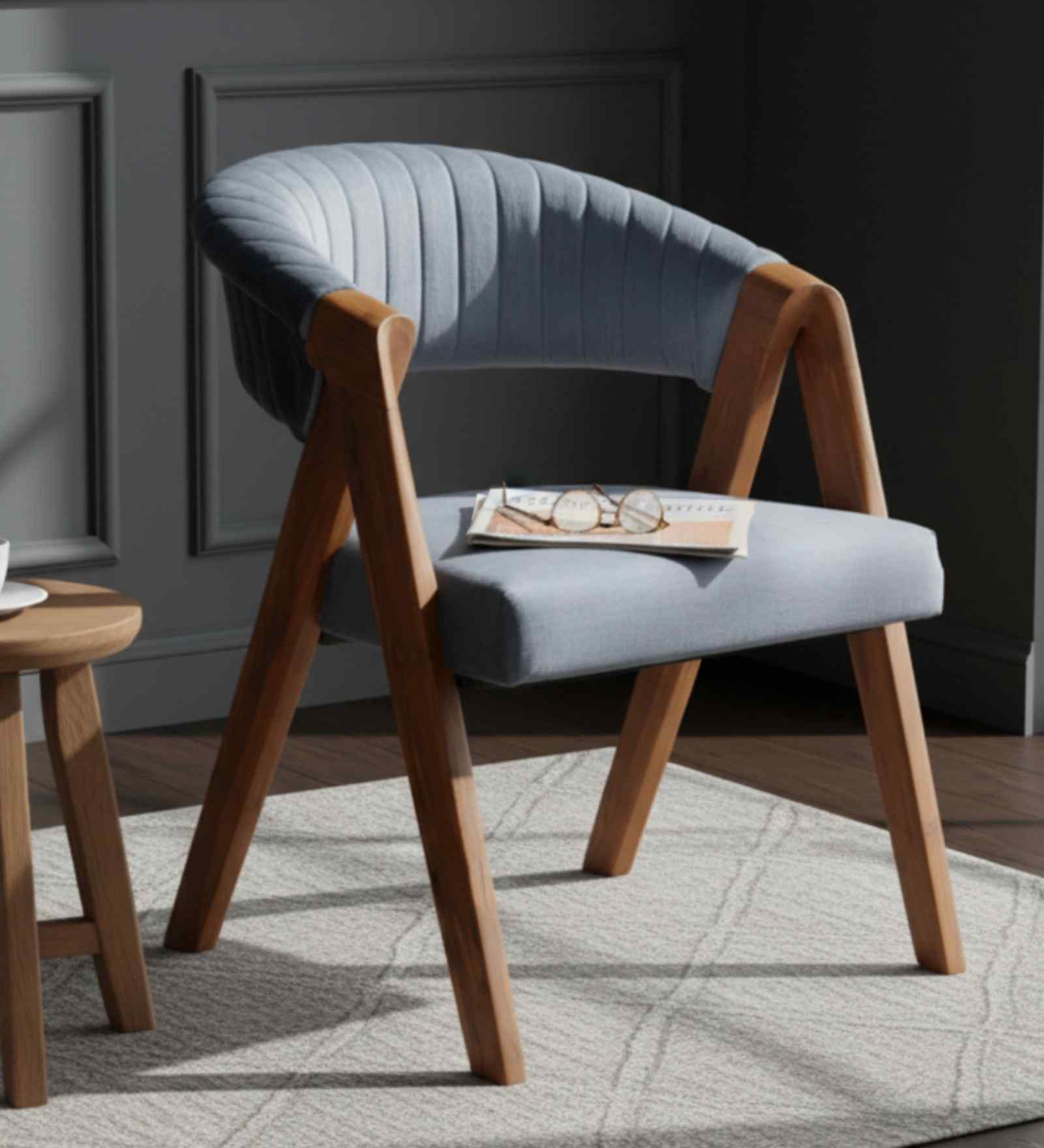 Ziva Teak Wood Arm Chairs In Teak Finish