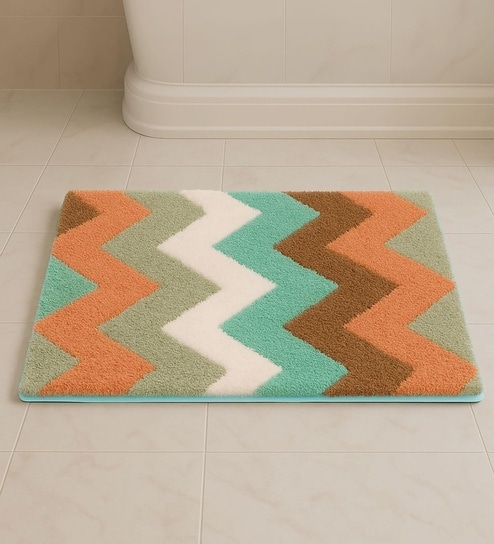 ZigZag Rust Microfiber 16x24 Inches Super Soft Bath Mat-image-25