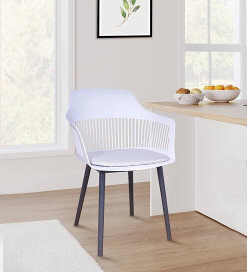 Zinnia Plastic Cafe Chair in White Colour