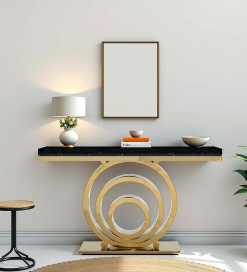 Zion Marble Console Table In Black