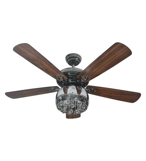 Nickel Zircon 1219 Mm Black Nickel Designer Chandelier Fan By Aera