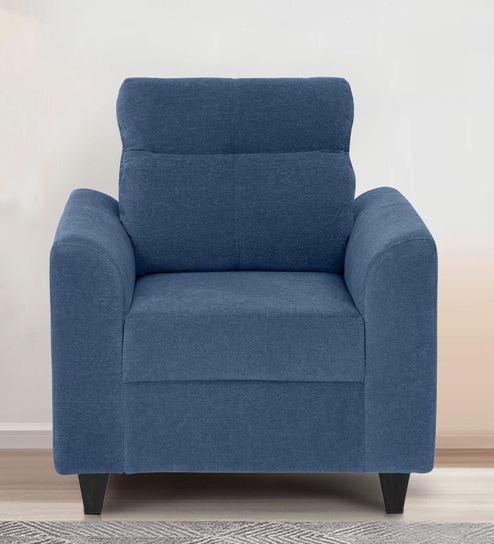 Zivo Fabric 1 Seater Sofa in Twilight Blue Colour