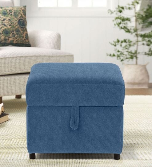 Zivo Fabric Ottoman in Twilight Blue Colour