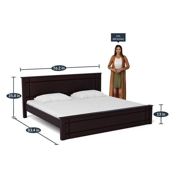 Buy Zina Grand King Size Bed in Cappucinno Finish by HomeTown Online