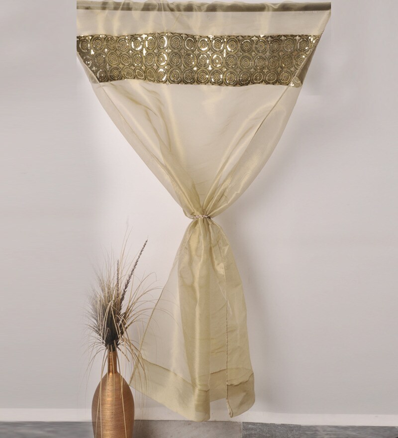 Buy Zimmer Gold Sequins Trim Window Curtain Online Window