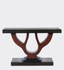 Zidena Solid Wood Console Table in Brown Finish