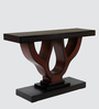 Zidena Solid Wood Console Table in Brown Finish