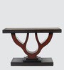 Zidena Solid Wood Console Table in Brown Finish