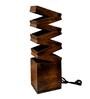 Zig Zag Coffee Wood Shade Table Lamp With Walnut Base