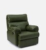 Zilpah Leatherette 1 Seater Manual Recliner In Olive Green Color