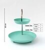 Zinn Vistosa Sea Green Tin & Stainless Steel 2 Tier Appetizer Platter