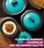 Zinna Blue Plastic & Steel Thermoware Casserole (Set of 3)