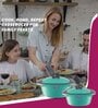 Zinna Blue Plastic & Steel Thermoware Casserole (Set of 3)