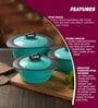 Zinna Blue Plastic & Steel Thermoware Casserole (Set of 3)