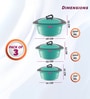 Zinna Blue Plastic & Steel Thermoware Casserole (Set of 3)