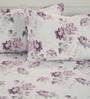 Purple Floral 250 TC Cotton 1 Double King Size Bedsheet with 2 Pillow Covers
