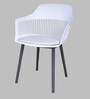 Zinnia Plastic Cafe Chair in White Colour