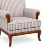 ZInnia Teak Wood Arm Chair With Suede Fabric In Multicolor