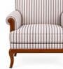 ZInnia Teak Wood Arm Chair With Suede Fabric In Multicolor