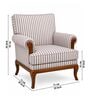 ZInnia Teak Wood Arm Chair With Suede Fabric In Multicolor