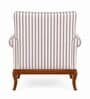 ZInnia Teak Wood Arm Chair With Suede Fabric In Multicolor
