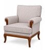 ZInnia Teak Wood Arm Chair With Suede Fabric In Multicolor