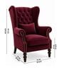 ZInnia Teak Wood High Back Chair With Suede Fabric In Maroon Colour ZInnia Teak Wood High Back Chair With Suede Fabric In Maroon Colour
