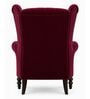 ZInnia Teak Wood High Back Chair With Suede Fabric In Maroon Colour ZInnia Teak Wood High Back Chair With Suede Fabric In Maroon Colour