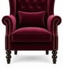 ZInnia Teak Wood High Back Chair With Suede Fabric In Maroon Colour ZInnia Teak Wood High Back Chair With Suede Fabric In Maroon Colour