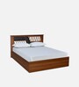 Zion Max Queen Size Bed in Walnut Finish with Box Storage