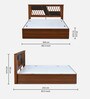 Zion Max Queen Size Bed in Walnut Finish with Box Storage