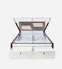 Zion Premier King Size Bed in White Finish with Hydraulic Storage