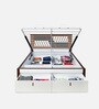 Zion Premier King Size Bed in White Finish with Hydraulic Storage