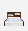 Zion Premier King Size Bed in White Finish with Hydraulic Storage