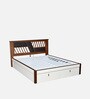 Zion Premier Queen Size Bed in White Finish with Hydraulic Storage