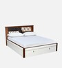 Zion Premier Queen Size Bed in White Finish with Hydraulic Storage