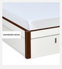 Zion Premier Queen Size Bed in White Finish with Hydraulic Storage