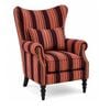 Zion Teak Wood Wing Chair With Suede Fabric In Orange Colour Zion Teak Wood Wing Chair With Suede Fabric In Orange Colour