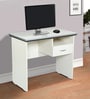 Zircon Office Table with Single Drawer in Wenge & White Colour
