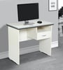 Zircon Office Table with Single Drawer in Wenge & White Colour