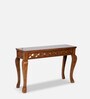 Ziri Console Table in Teak-Gold Colour