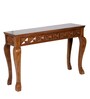 Ziri Console Table in Teak-Gold Colour